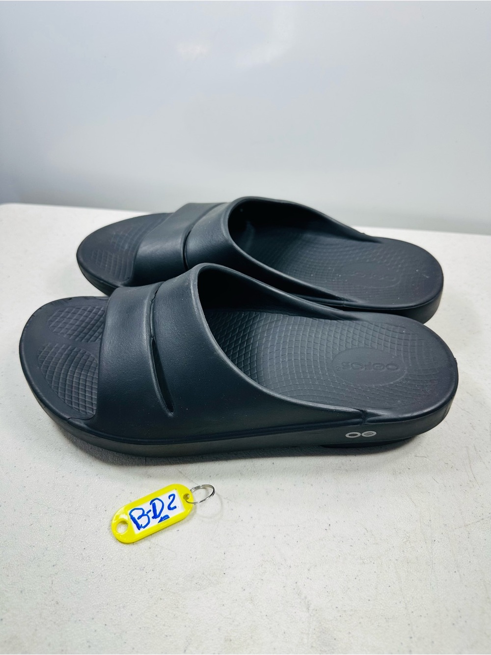 OOFOS Black Slide Sandals -  Slip-On Comfort
